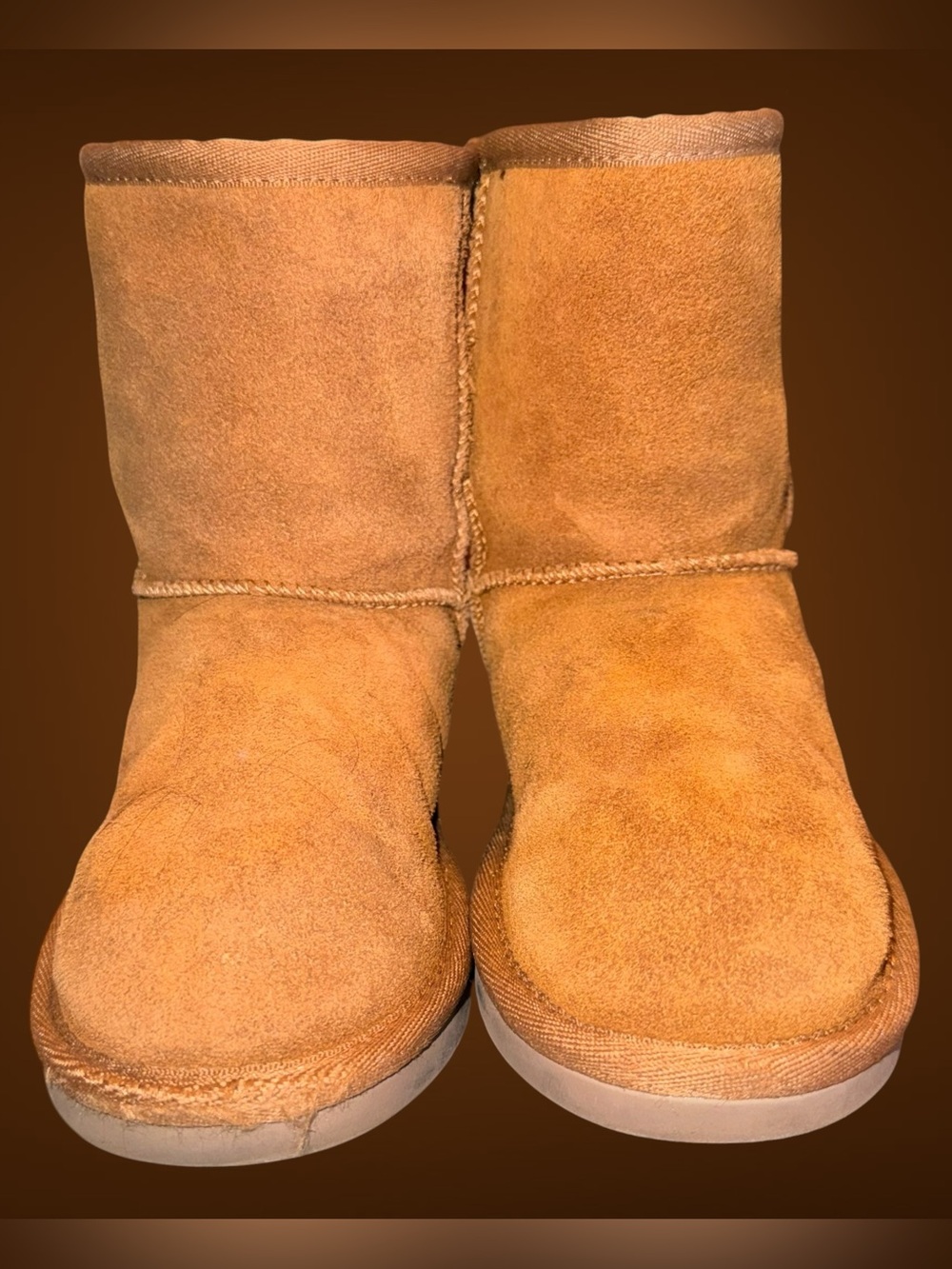 Koolaburra by UGG Kids Victoria Short Chestnut Suede Faux Fur Boots 12C